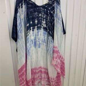 Tie-Dye V-Neck Women's Kimono Top